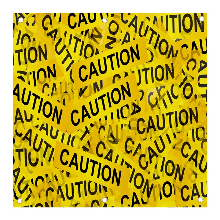 Caution Road Sign Cross Yellow Banner and Sign 3  x 3 