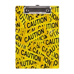 Caution Road Sign Cross Yellow A5 Acrylic Clipboard