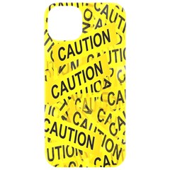 Caution Road Sign Cross Yellow Iphone 15 Pro Black Uv Print Pc Hardshell Case by anzea