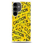 Caution Road Sign Cross Yellow Samsung Galaxy S24 Plus 6.7 Inch TPU UV Case Front