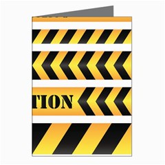 Caution Road Sign Warning Cross Danger Yellow Chevron Line Black Greeting Cards (pkg Of 8) by anzea