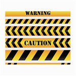 Caution Road Sign Warning Cross Danger Yellow Chevron Line Black Small Glasses Cloth Front