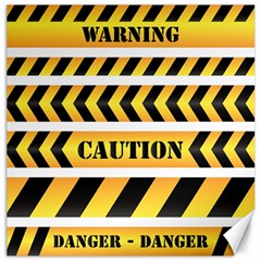 Caution Road Sign Warning Cross Danger Yellow Chevron Line Black Canvas 16  X 16 