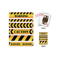 Caution Road Sign Warning Cross Danger Yellow Chevron Line Black Playing Cards Single Design (mini)