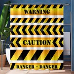 Caution Road Sign Warning Cross Danger Yellow Chevron Line Black Shower Curtain 60  x 72  (Medium)  60 x72  Curtain