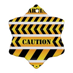 Caution Road Sign Warning Cross Danger Yellow Chevron Line Black Ornament (snowflake)