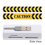 Caution Road Sign Warning Cross Danger Yellow Chevron Line Black Memory Card Reader (Stick) Front