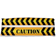 Caution Road Sign Warning Cross Danger Yellow Chevron Line Black Body Pillow Case (dakimakura)