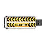 Caution Road Sign Warning Cross Danger Yellow Chevron Line Black Portable USB Flash (Two Sides) Back