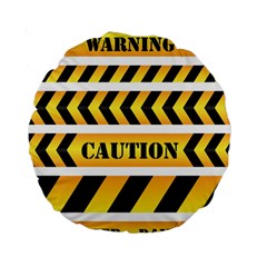 Caution Road Sign Warning Cross Danger Yellow Chevron Line Black Standard 15  Premium Round Cushions