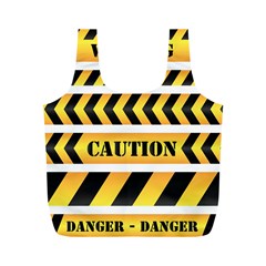 Caution Road Sign Warning Cross Danger Yellow Chevron Line Black Full Print Recycle Bag (m) by anzea