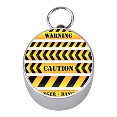 Caution Road Sign Warning Cross Danger Yellow Chevron Line Black Mini Silver Compasses