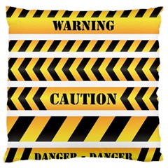 Caution Road Sign Warning Cross Danger Yellow Chevron Line Black Standard Premium Plush Fleece Cushion Case (one Side)