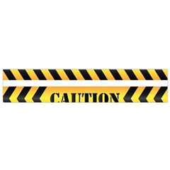 Caution Road Sign Warning Cross Danger Yellow Chevron Line Black Small Premium Plush Fleece Scarf