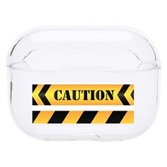 Caution Road Sign Warning Cross Danger Yellow Chevron Line Black Hard Pc Airpods Pro Case by anzea