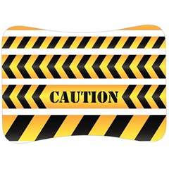 Caution Road Sign Warning Cross Danger Yellow Chevron Line Black Velour Seat Head Rest Cushion