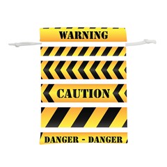 Caution Road Sign Warning Cross Danger Yellow Chevron Line Black Lightweight Drawstring Pouch (l) by anzea