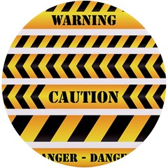 Caution Road Sign Warning Cross Danger Yellow Chevron Line Black Uv Print Round Tile Coaster by anzea