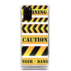 Caution Road Sign Warning Cross Danger Yellow Chevron Line Black Samsung Galaxy S20 Plus 6 7 Inch Tpu Uv Case by anzea