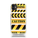 Caution Road Sign Warning Cross Danger Yellow Chevron Line Black iPhone 11 TPU UV Print Case Front