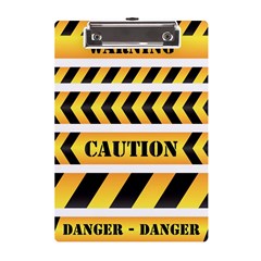 Caution Road Sign Warning Cross Danger Yellow Chevron Line Black A5 Acrylic Clipboard by anzea