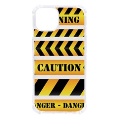 Caution Road Sign Warning Cross Danger Yellow Chevron Line Black Iphone 13 Tpu Uv Print Case by anzea