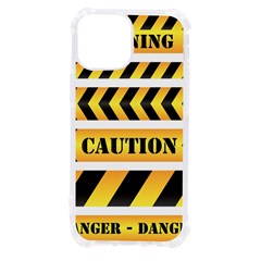 Caution Road Sign Warning Cross Danger Yellow Chevron Line Black Iphone 13 Mini Tpu Uv Print Case by anzea