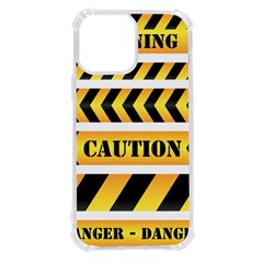 Caution Road Sign Warning Cross Danger Yellow Chevron Line Black Iphone 13 Pro Max Tpu Uv Print Case by anzea