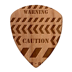 Caution Road Sign Warning Cross Danger Yellow Chevron Line Black Wood Guitar Pick (set Of 10) by anzea