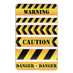 Caution Road Sign Warning Cross Danger Yellow Chevron Line Black Name Card Style Usb Flash Drive