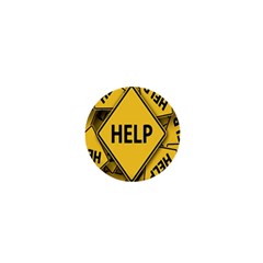 Caution Road Sign Help Cross Yellow 1  Mini Buttons by anzea