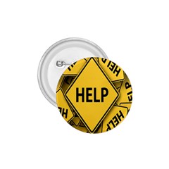 Caution Road Sign Help Cross Yellow 1 75  Buttons by anzea