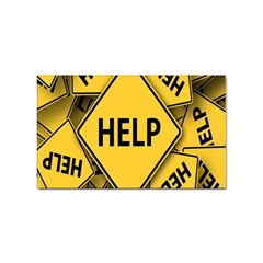 Caution Road Sign Help Cross Yellow Sticker (rectangular) by anzea