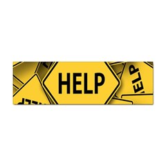 Caution Road Sign Help Cross Yellow Sticker (bumper)