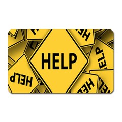 Caution Road Sign Help Cross Yellow Magnet (rectangular) by anzea