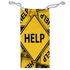 Caution Road Sign Help Cross Yellow Jewelry Bag by anzea