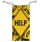 Caution Road Sign Help Cross Yellow Jewelry Bag Back