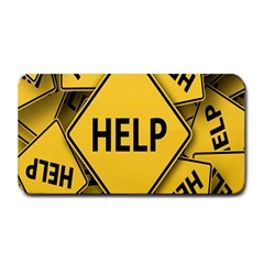 Caution Road Sign Help Cross Yellow Medium Bar Mat by anzea