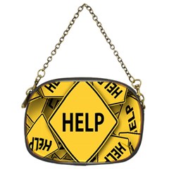 Caution Road Sign Help Cross Yellow Chain Purse (two Sides) by anzea