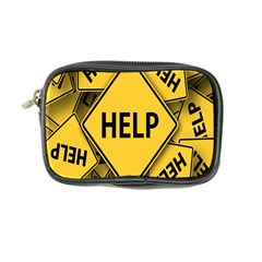 Caution Road Sign Help Cross Yellow Coin Purse by anzea