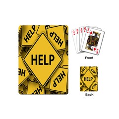 Caution Road Sign Help Cross Yellow Playing Cards Single Design (mini)