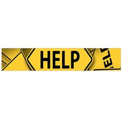 Caution Road Sign Help Cross Yellow Large Premium Plush Fleece Scarf 