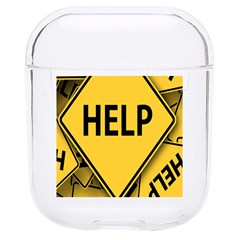 Caution Road Sign Help Cross Yellow Hard Pc Airpods 1/2 Case by anzea