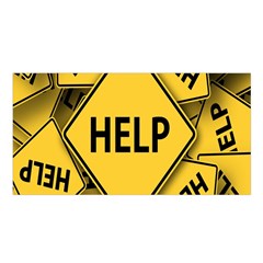 Caution Road Sign Help Cross Yellow Satin Shawl 45  X 80 