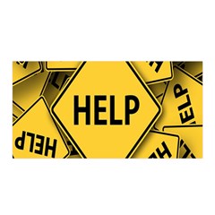 Caution Road Sign Help Cross Yellow Satin Wrap 35  X 70  by anzea