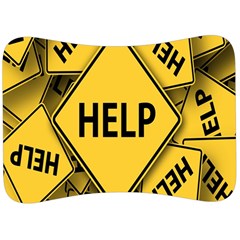 Caution Road Sign Help Cross Yellow Velour Seat Head Rest Cushion