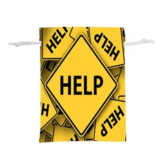 Caution Road Sign Help Cross Yellow Lightweight Drawstring Pouch (s)