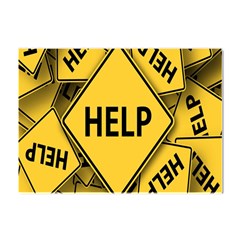 Caution Road Sign Help Cross Yellow Crystal Sticker (a4) by anzea