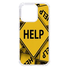 Caution Road Sign Help Cross Yellow Iphone 14 Pro Tpu Uv Print Case by anzea