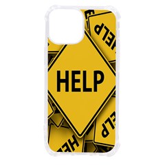 Caution Road Sign Help Cross Yellow Iphone 13 Mini Tpu Uv Print Case by anzea